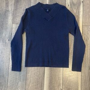 Vintage Women’s Navy V Neck Sweater